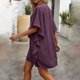thumbnail image 4 of Mujeres manga corta vestidos de verano cuello en V sólido Batwing manga suelta cambio longitud de rodilla casual cómodo vestido corto de manga larga para mujeres, 4 of 6
