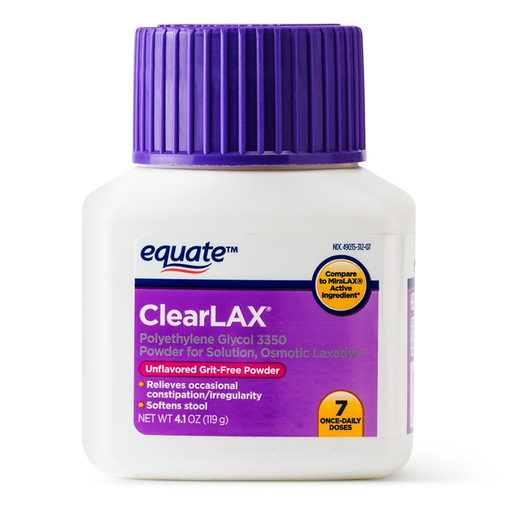 Equate ClearLAX Laxative Unflavored GritFree Powder, 4.1 Oz, 7 Ct