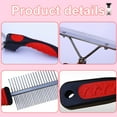 thumbnail image 6 of Rake Flea Comb Dog Brushes for Grooming Large Dogs,Long Hair Dog Rake Pet Comb Pet Grooming Brush with Anti-Slip Handle+Pet Dense Double Row Grooming CombSteel Comb for Golden Retriever Husky, 6 of 7