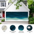 thumbnail image 2 of Teal Ocean Garage Door Cover Banner 6 x 13 FT, Coastal Sea Moire Waves Abstract Ombre Art Garage Door Curtains Backdrop with Grommets for Indoor Outdoor Wall Party Porch Yard Decorations Background, 2 of 9