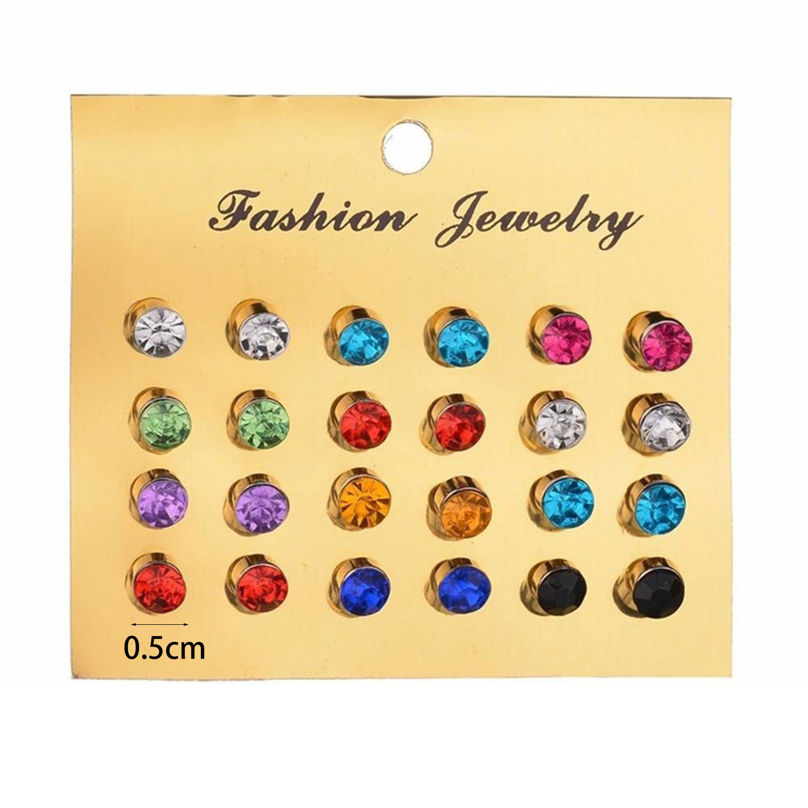 Naierhg 12Pcs/Set Earrings Nickel-free with Rhinestone Alloy Women Earring Jewelry for Birthday - image 5 of 7
