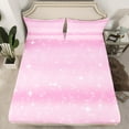 thumbnail image 2 of Feelyou Girly Pink Galaxy Bed Sheets, Cartoon Cute Rainbow King Sheets, Bling Stars Print Sheet Set, Super Cozy Room Decor, 4pcs, 2 of 7