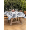 thumbnail image 4 of 60x84 Inch Outdoor Tablecloth with Umbrella Hole Zipper Rectangle Navy Blue Coastal Rectangular Tablecloths Outside Waterproof Nautical Starfish Coral Shell Ocean Summer Patio Table Cover for Picnic, 4 of 8