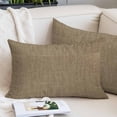 thumbnail image 2 of Vintage Brown Pillow Covers 16"x24", Farmhouse Retro Dark Solid Color Linen Texture Soft Brushed Microfiber Breathable Throw Pillow Covers, Pillowcase with Zipper for Couch Sofa Bedroom Living Room, 2 of 9