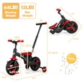 thumbnail image 2 of Gymax 5-in-1 Kids Bicycle Foldable Toddler Balance Bike W/ Detachable Push Handle Red, 2 of 9