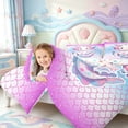 thumbnail image 4 of Manfei Amphibian Axolotl Print 7-Piece Twin Bedding,Pastel Salamander Bedding Comforter Set,Colorful Stars Reversible, 4 of 7