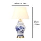 thumbnail image 2 of Lámpara de mesa de cerámica china moderna, lámpara de noche for dormitorio, lámpara de mesa de porcelana azul y blanca con pintura de paisaje grande for sala de estar, 2 of 6