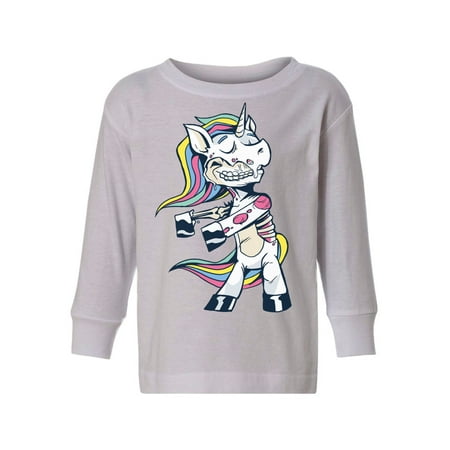 

Awkward Styles Halloween Toddler Long Sleeve Shirt Zombie Unicorn Kids T-Shirt