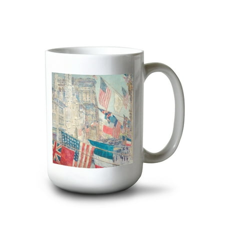 

15 fl oz Ceramic Mug Allies Day May 1917 (Artist: Childe Hassam) c. 1917 Masterpiece Classic Dishwasher & Microwave Safe