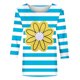 thumbnail image 4 of Camisetas Casuales de las Mujeres de Moda Impresa 3/4 Mangas Blusa Cuello Redondo para el Hogar Y Diario, 4 of 4
