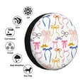 thumbnail image 4 of Haiem Spare Tire Cover , Wheel Cover with bow ribbons printed, Camper Spare Tire Cover Fit for Jeep Wrangler Rv SUV Truck Travel Trailer-17 inch, 4 of 6