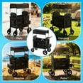 thumbnail image 7 of TABU Stroller Wagon for 2 Kids,2 Seater Stroller Wagon with Adjustable Handles,5-Point Harnesses,Black, 7 of 7