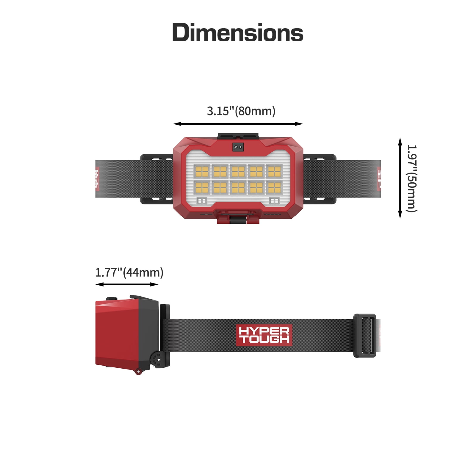Hyper Tough 1000 Lumen Rechargeable Headlamp, AAA Battery Dual Power Backup, Hands-Free Operation