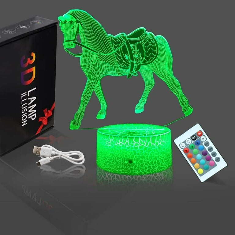  Lightzz Horse Gifts for Girl, Kids 3D Glowing Water Bottle with  Horse LED Light - 14 OZ Tritan BPA Free - Creative Ideal Travel Cup Gift  for School Teen Boy Child