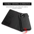thumbnail image 5 of GSA Luxury Gentleman Flip Leather Wallet Case For iPhone 12 & 12 Pro (6.1") Black, 5 of 8