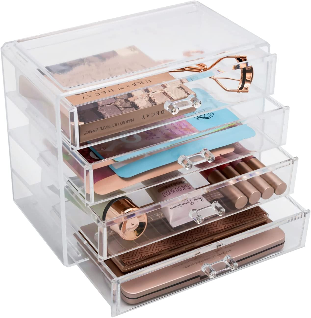 Sorbus Acrylic Cosmetics Makeup and Jewelry Storage Case Display - 4 ...