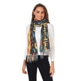 thumbnail image 2 of FORMRS Womens Scarf Winter Soft Long Big Warm Shawls Wrap Tassel Scarves, Black Sardines Pattern, 2 of 9