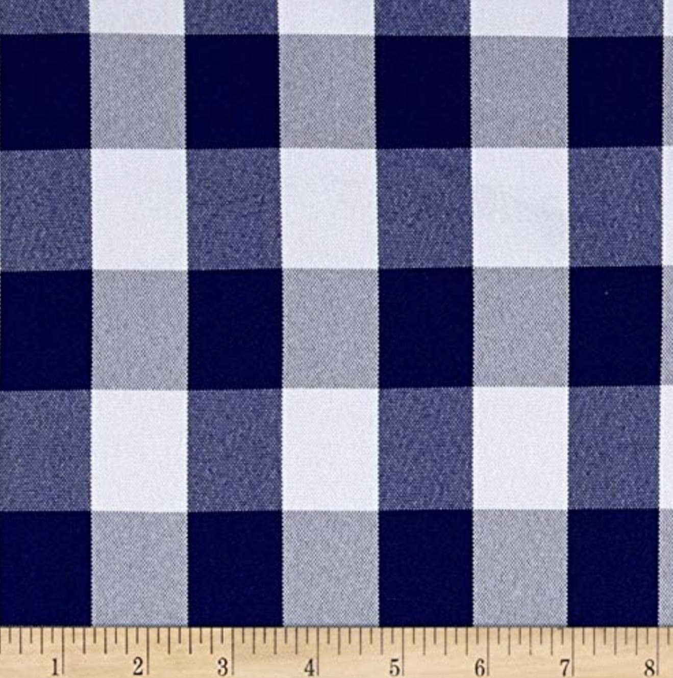 Checkered 1" Gngham Poly Cotton Fabric by the 5, 10, 15 and 20 Yard