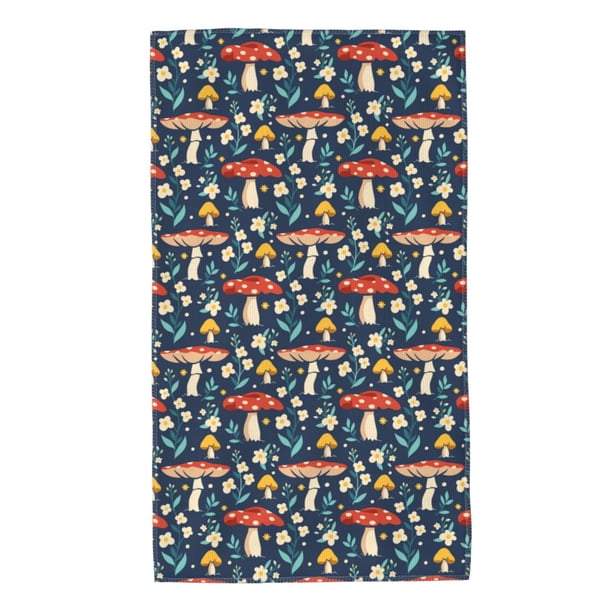 Balery Colorful Mushrooms Toalla de Microfibra Premium con Estampado – 27.5x16 pulgadas, Alta Absorción, Suave y Aterciopelada, Secado Rápido