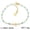 Gold Blue KB179752KFC, variant on Womens Titanium Steel Bracelet with Resin Vintage Electroplated Letter Number and Text Cross European Fashion Jewelry