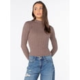 thumbnail image 5 of Celebrity Pink Women's and Women's Plus Long Sleeve Mockneck Sweater Top, Sizes XS-4X, 5 of 11