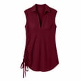 thumbnail image 4 of Guieoi Summer Dresses for Women Plus Size for Beach Vacation Sleeveless V-Neck Midi Dress Wine M, 4 of 8
