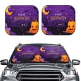 thumbnail image 2 of Windshield Sun Shade, Purple Happy Halloween Foldable Car Sun Shade Windshield for Front, 2 Pieces, 2 of 7