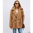 thumbnail image 4 of BAMAIA Manteau Caban Décontracté pour Femmes en Polaire Fausse Fourrure Bouton Chaud Automne Hiver Veste avec Poches, 4 of 8