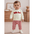 thumbnail image 6 of BemeyourBBs Toddler Baby Boy Girl Valentine Day Outfits Little Love Letter Embroidery Long Sleeve Pullover Sweatshirt Tops + Pants Set, 6 of 9