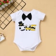 thumbnail image 6 of IBTOM CASTLE Baby Boy Half 1/2 Birthday Cake Smash Outfit Short Sleeve Bow Tie Romper + Diaper Cover Pants + Suspenders + Headband Leisure Clothes Set, 4-Piece, 6 of 11