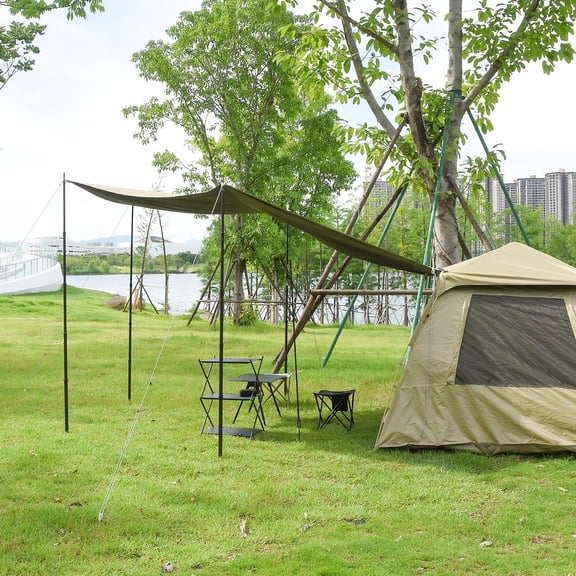 Telescopic Tarp Poles, Canopy Adjustable Carbon Fiber Poles Set of 2, Portable & Lightweight Tent Tarps for Awning, Camping, Hiking 106"