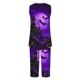 thumbnail image 4 of Tnhcen Halloween Women's Pajama Set Sleeveless Round Neck Tank Top & Capri Pants 2-Piece Loungewear Soft Stretch Sleepwear S-2XL, 4 of 6