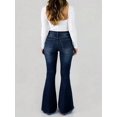 thumbnail image 4 of Women’s High Waisted Distressed Flare Jeans Stretchy Denim Trendy Ripped Details for Curvy Fit, 4 of 6