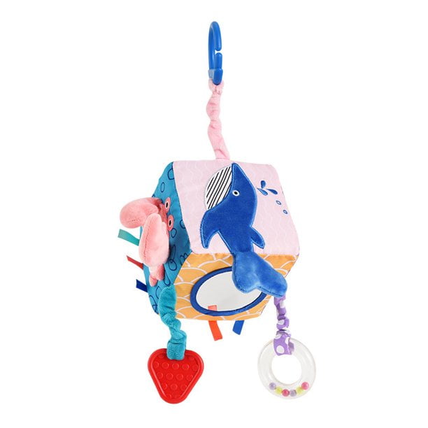EIMELI Soft Baby Toy Plush Rattles Toy Teether Infant Toy Stroller Hanging Toy Educational Activity Cube