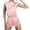 Pink, variant on WREESH Womens Silk Pajamas Lace Trim Pajama Set Short Sleeve Pajamas Casual Pajama Shorts Household Clothing Two Piece Outfits Pink