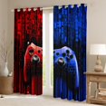 thumbnail image 3 of Feelyou Futuristic Gamepad Boys Black Out Curtains, Fashion Red Blue Honeycomb Curtains Pack of 2 (42x63 Each), Modern Video Game Bedroom Curtains, Living Room Curtains Decor, 3 of 7