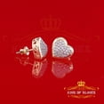 thumbnail image 3 of King of Bling's 10K Real Yellow Gold Real Diamond 0.25CT Men's/Women's Stud Micro Heart Earring, 3 of 12