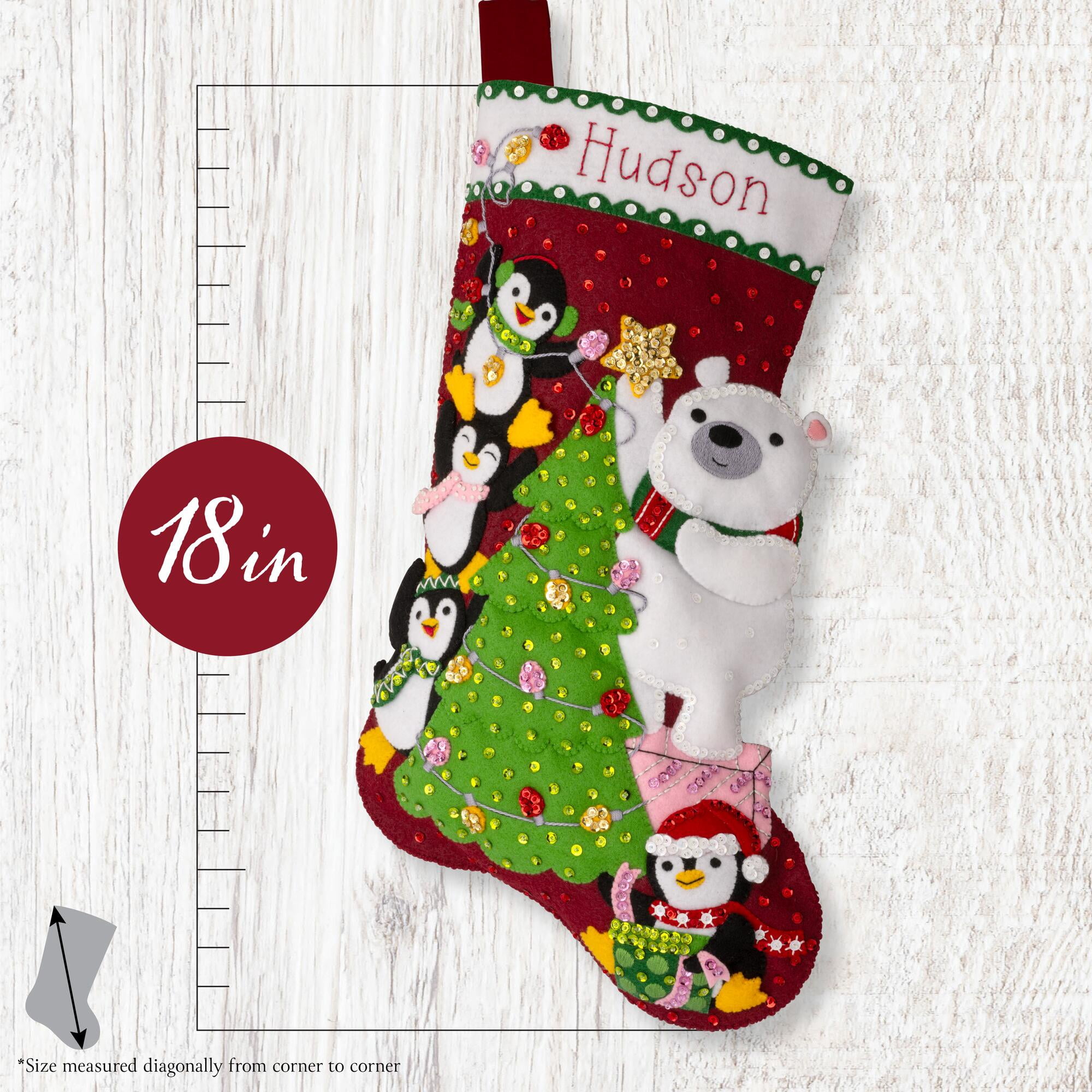 Bucilla Arctic Tree Trimmers 18 in Felt Applique Stocking Kit