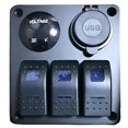 thumbnail image 2 of Interruptor de 3 , montaje en panel para coche, RV, reemplazo directo, accesorios de voltímetro de protección multi-segura, Sharpla Panel de interruptores basculantes, 2 of 5