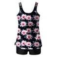 thumbnail image 4 of Staron Women's Two Piece Swimsuit High Waisted Vintage Printed Tankini with Removable Padded Bra Conservative Modest Beach Vacation Swimwear Set, L, 4 of 4