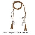 thumbnail image 2 of Unique Bargains 1 Pc Adjustable Waist Belt Elegant Ancient Style Tassel Vintage Waist Chain Women Brown, 2 of 5