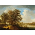 thumbnail image 3 of Johan Pietersz. Schoeff 18x14 Black Modern Framed Museum Art Print Titled - A River Landscape, 3 of 5