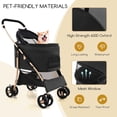 thumbnail image 6 of Costway Petsite 3-In-1 Pet Stroller with Removable Car Seat Carrier 4-Level Adjustable Canopy Black & Rose Gold, 6 of 10
