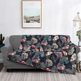 thumbnail image 2 of Uemuo Colorful Tropical Leaves Printed Throw Blanket for Couch, Fluffy Fuzzy Blankets for Bed, Sofa, Cozy Flannel Faux Fur Blanket-50"x40", 2 of 6