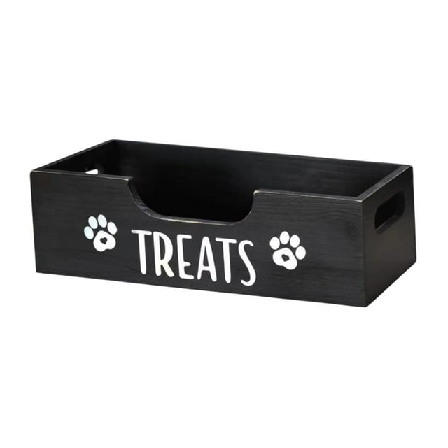 Contenedor de golosinas para perros, organizador de golosinas para perros, compacto, para el mostrador de la cocina Treat de perros Container de Negro
