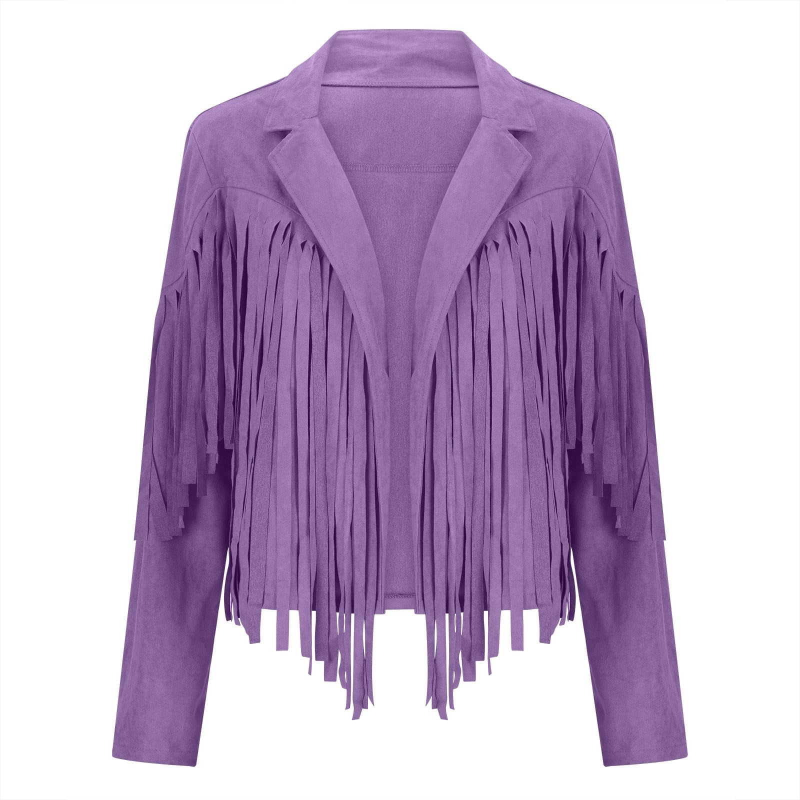 Womens Vintage Western Fringe Vest Tops Classic Suede Leather 70s Cowboy Shirt Sleeveless Tassel Cardigan Coat