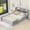 Antique Gray, variant on Alvantor Full Size Platform Bed with LED Light, Wood Storage Headboard and Guardrail, White