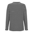 thumbnail image 2 of Striped T-Shirts Women Fall Trendy Long Sleeve Plus Size Casual Tshirts Pullover Crewneck Light Sweatshirt, Gray 01 3XL, 2 of 7