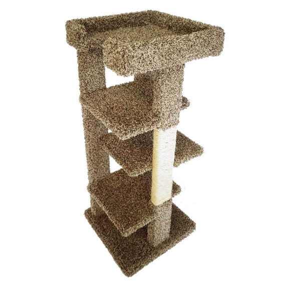 New Cat Condos 46 in. Solid Wood 4 Level Large Cat Tree Tower