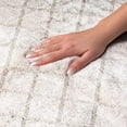 thumbnail image 3 of Addison Rugs Dream Shag Premium Machine Washable Transitional Lattice Ivory Runner Rug, 2'3" x 7'6", 3 of 8